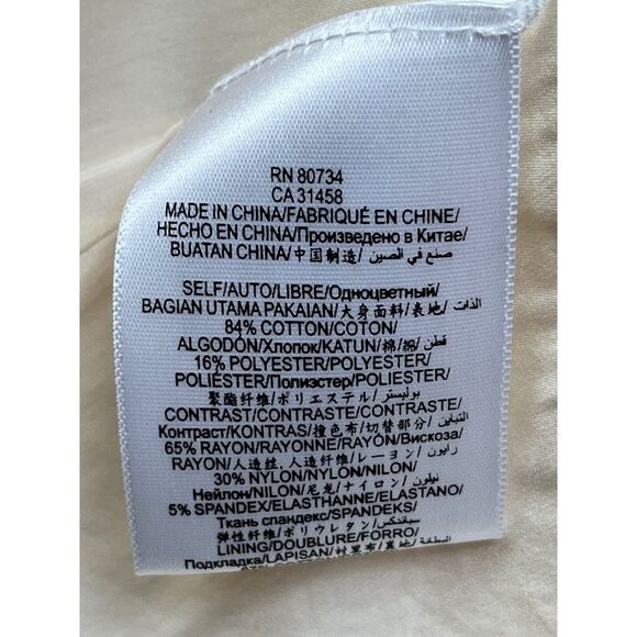 BCBGMaxazria Blazer womens small Cream striped Jacket pockets Office‎ - Picture 6 of 7